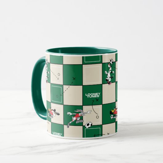 LOONEY TUNES™ Soccer Grid Pattern Tasse (Vorderseite Links)