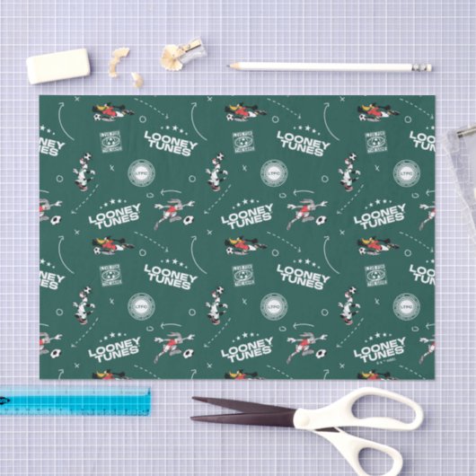 LOONEY TUNES™ Soccer Playbook Pattern Seidenpapier (Handwerk)