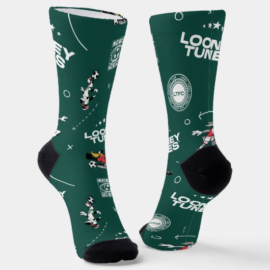 LOONEY TUNES™ Soccer Playbook Pattern Socken (Gewinkelt)