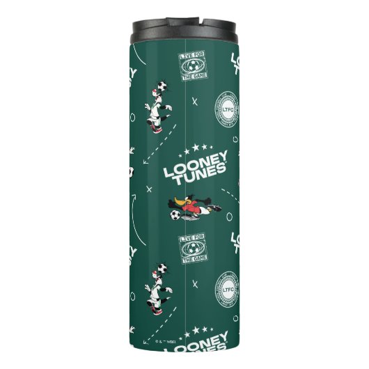 LOONEY TUNES™ Soccer Playbook Pattern Thermosbecher (Rückseite)