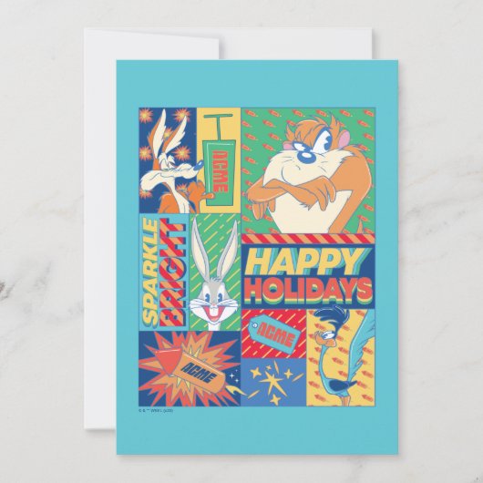 LOONEY TUNES™ | Sparkle Bright Happy Holidays Mitteilungskarte (Vorderseite)