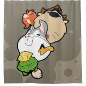 LOONEY TUNES™ Stilisierte Big Heads Duschvorhang (Vorderseite)