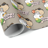 LOONEY TUNES™ Stilisierte Big Heads Geschenkpapier (Rolleneckpunkt)