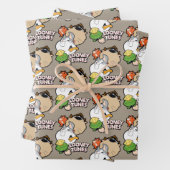 LOONEY TUNES™ Stilisierte Big Heads Geschenkpapier Set (Beispiel)