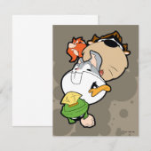 LOONEY TUNES™ Stilisierte Big Heads Mitteilungskarte (Vorne/Hinten)