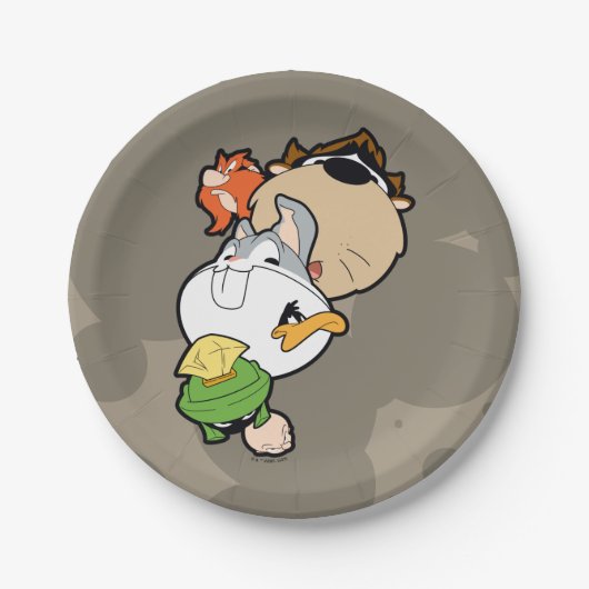 LOONEY TUNES™ Stilisierte Big Heads Pappteller (Vorderseite)
