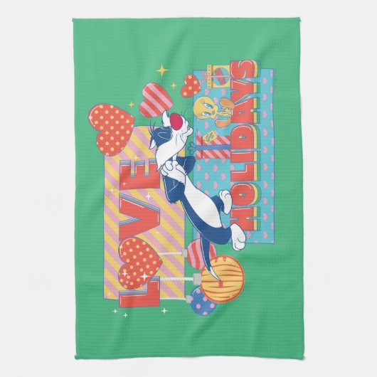 LOONEY TUNES™ | SYLVESTER™ & TWEETY™Liebe Urlaub Geschirrtuch (Vertikal)