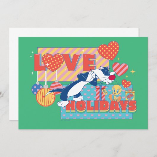 LOONEY TUNES™ | SYLVESTER™ & TWEETY™Liebe Urlaub Mitteilungskarte (Vorne/Hinten)