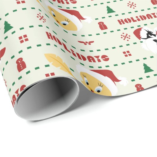 LOONEY TUNES™ SYLVESTER™ & TWEETY™ Urlaubsmuster Geschenkpapier (Rolleneckpunkt)