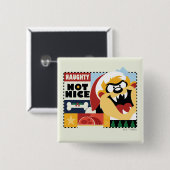 LOONEY TUNES™ TAZ™ Naughty Not Nice Button (Vorne & Hinten)