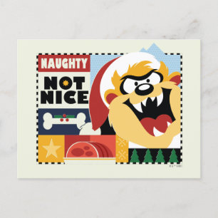 LOONEY TUNES™ TAZ™ Naughty Not Nice Feiertagspostkarte