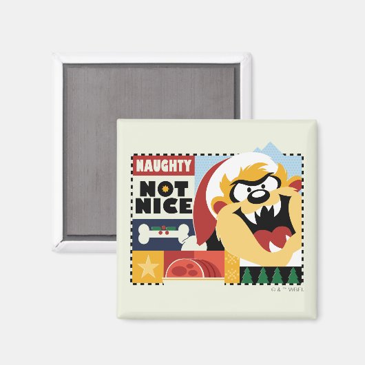 LOONEY TUNES™ TAZ™ Naughty Not Nice Magnet (Vorderseite/Rückseite)