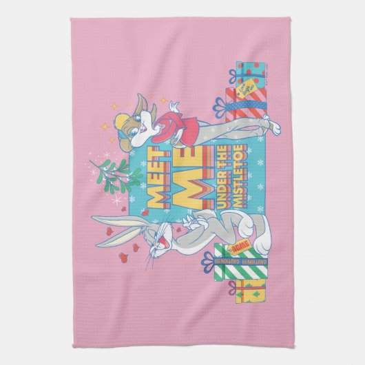 LOONEY TUNES™ | Treffen Sie mich unter dem Mistlet Geschirrtuch (Vertikal)