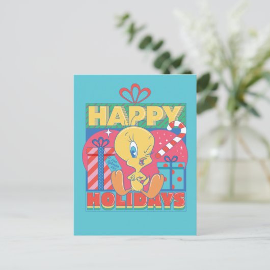 LOONEY TUNES™ | TWEETY™ Happy Holidays Postkarte (Stehend Vorderseite)