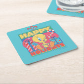 LOONEY TUNES™ | TWEETY™ Happy Holidays Rechteckiger Pappuntersetzer (angewinkelt)