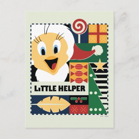 LOONEY TUNES™ TWEETY™ Little Helper Feiertagspostkarte (Vorderseite)