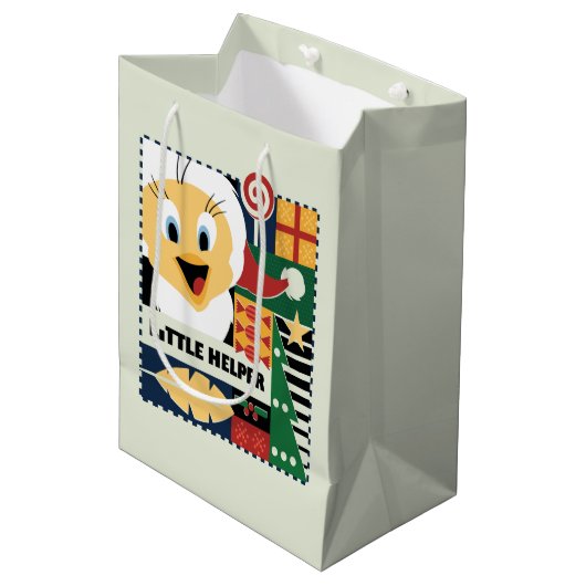 LOONEY TUNES™ TWEETY™ Little Helper Mittlere Geschenktüte (Vorderseite Schrägansicht)