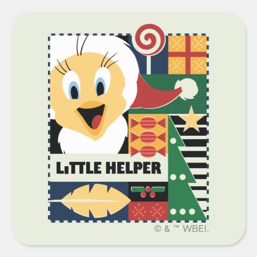 LOONEY TUNES™ TWEETY™ Little Helper Quadratischer Aufkleber (Vorderseite)