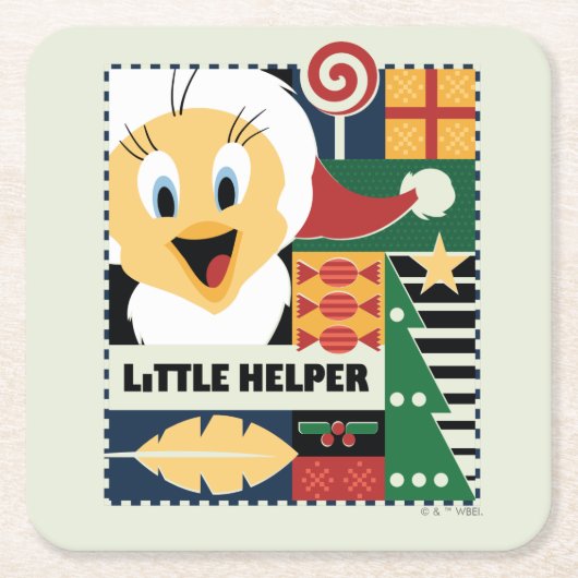 LOONEY TUNES™ TWEETY™ Little Helper Rechteckiger Pappuntersetzer (Vorderseite)