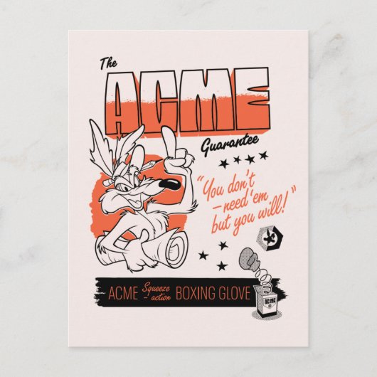 LOONEY TUNES™ | WILE E. COYOTE™ ACME Boxhandschuh Postkarte (Vorderseite)