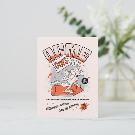 LOONEY TUNES™ | WILE E. COYOTE™ ACME Dynamite Postkarte (Stehend Vorderseite)