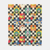 LOONEY TUNES™ Zeichen auf Schwarz/Weiß-Schachbrett Fleecedecke (Vorderseite)