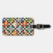 LOONEY TUNES™ Zeichen auf Schwarz/Weiß-Schachbrett Gepäckanhänger (Vorderseite horizontal)