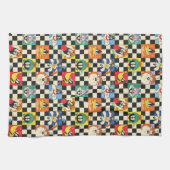 LOONEY TUNES™ Zeichen auf Schwarz/Weiß-Schachbrett Geschirrtuch (Horizontal)