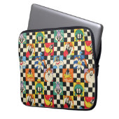 LOONEY TUNES™ Zeichen auf Schwarz/Weiß-Schachbrett Laptopschutzhülle (Vorderseite Links)