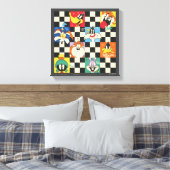 LOONEY TUNES™ Zeichen auf Schwarz/Weiß-Schachbrett Leinwanddruck (Insitu (Schlafzimmer))
