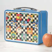 LOONEY TUNES™ Zeichen auf Schwarz/Weiß-Schachbrett Metall Brotdose (Beispiel)