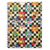 LOONEY TUNES™ Zeichen auf Schwarz/Weiß-Schachbrett Notizblock (Vorderseite)