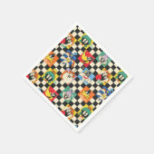 LOONEY TUNES™ Zeichen auf Schwarz/Weiß-Schachbrett Serviette (Ecke)