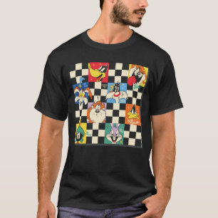 LOONEY TUNES™ Zeichen auf Schwarz/Weiß-Schachbrett T-Shirt