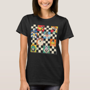 LOONEY TUNES™ Zeichen auf Schwarz/Weiß-Schachbrett T-Shirt