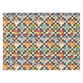 LOONEY TUNES™ Zeichen auf Schwarz/Weiß-Schachbrett Tischdecke (Vorderseite (Horizontal))