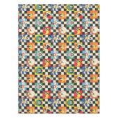 LOONEY TUNES™ Zeichen auf Schwarz/Weiß-Schachbrett Tischdecke (Vorderseite)