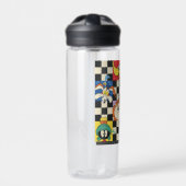 LOONEY TUNES™ Zeichen auf Schwarz/Weiß-Schachbrett Trinkflasche (Vorderseite)