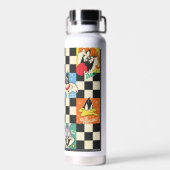 LOONEY TUNES™ Zeichen auf Schwarz/Weiß-Schachbrett Trinkflasche (Rückseite)
