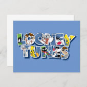 LOONEY TUNES™ Zeichen in Buchstaben Mitteilungskarte (Vorne/Hinten)