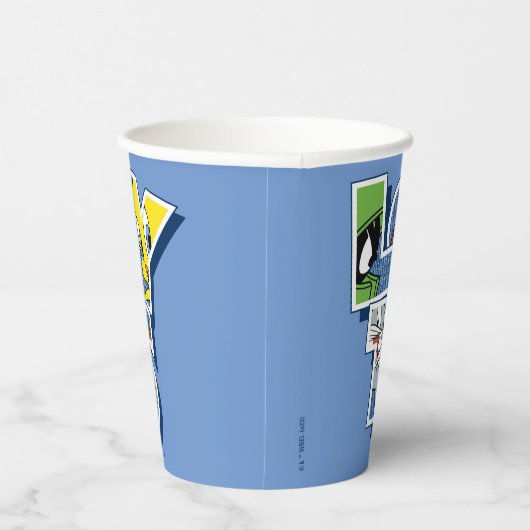 LOONEY TUNES™ Zeichen in Buchstaben Pappbecher (Rechts)