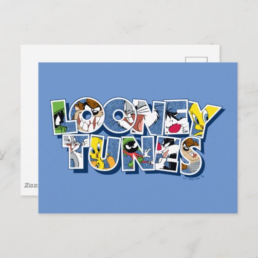 LOONEY TUNES™ Zeichen in Buchstaben Postkarte (Vorne/Hinten)