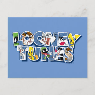 LOONEY TUNES™ Zeichen in Buchstaben Postkarte