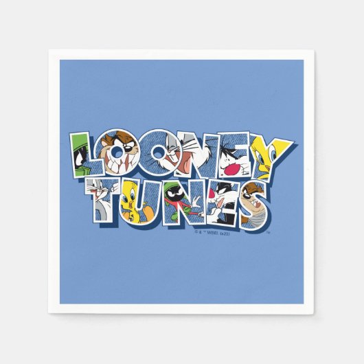 LOONEY TUNES™ Zeichen in Buchstaben Serviette (Vorderseite)