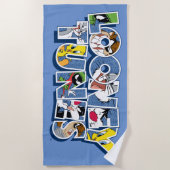 LOONEY TUNES™ Zeichen in Buchstaben Strandtuch (Vorderseite)