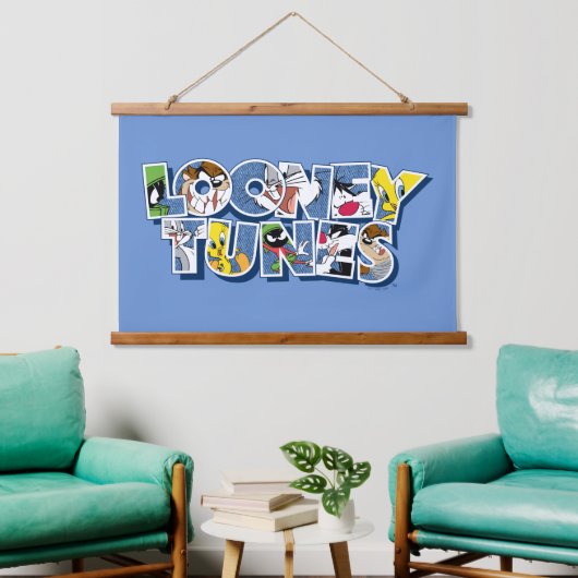 LOONEY TUNES™ Zeichen in Buchstaben Wandteppich Mit Holzrahmen (Wohnzimmer)