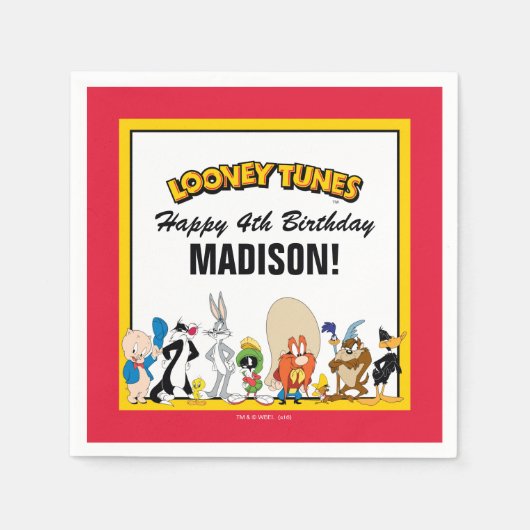 LOONEY TUNES™ Zeichengruppe | Geburtstag Serviette (Vorderseite)