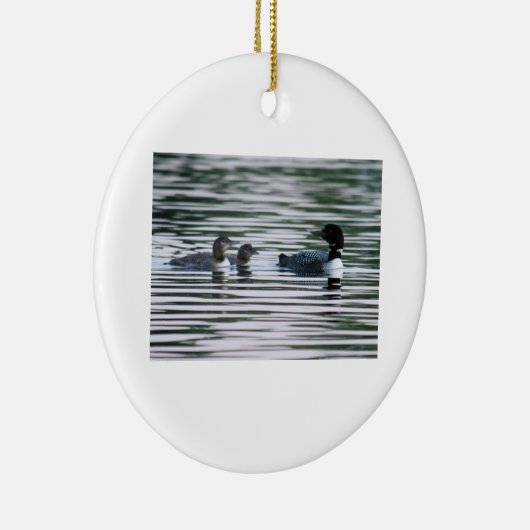 Loonmamma mit Küken Keramikornament (Rechts)