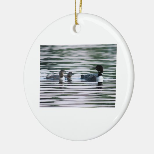 Loonmamma mit Küken Keramikornament (Links)