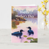 Loons auf der Twilight-Muttertagskarte Karte (Gelbe Blume)